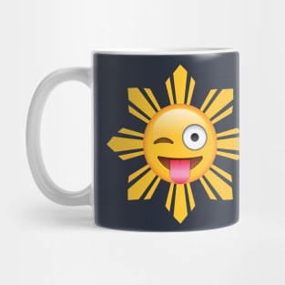 Philippines Sun Tongue Out Wink Emoji Mug